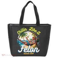 Funny Chillin Like A Felon Summer 2024 2024 Trump Supporter Tote Bag thumb 0