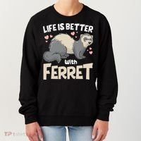 Funny Cute Life Is Better With Ferret Women's Sweatshirt thumb 0