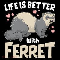 Funny Cute Life Is Better With Ferret Coaster thumb 2