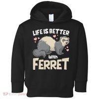 Funny Cute Life Is Better With Ferret Toddler Hoodie thumb 0