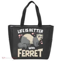 Funny Cute Life Is Better With Ferret Tote Bag thumb 0