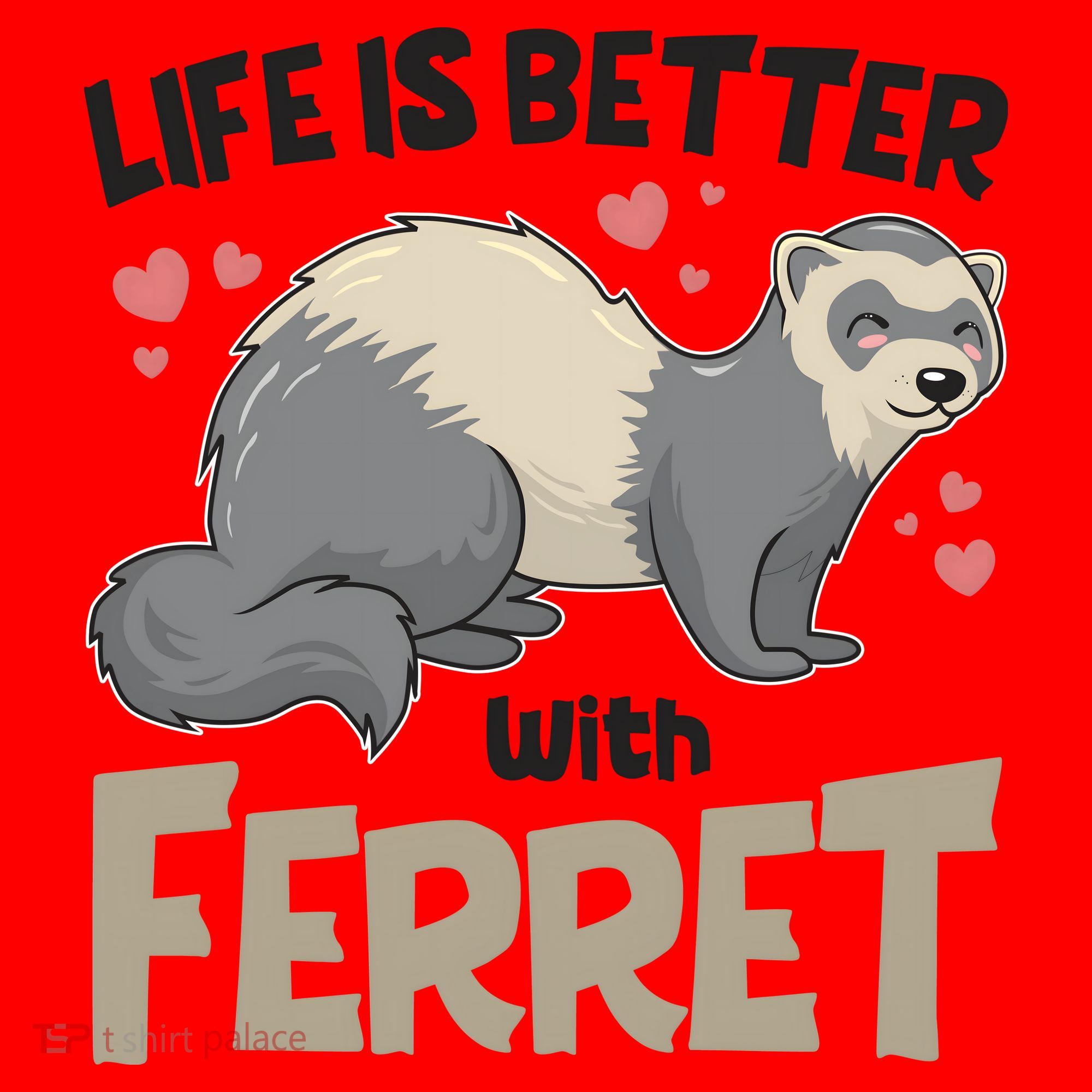 Funny Cute Life Is Better With Ferret Santa Hat