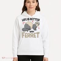 Funny Cute Life Is Better With Ferret Hoodie thumb 5
