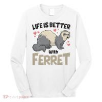 Funny Cute Life Is Better With Ferret Long Sleeve Shirt thumb 0