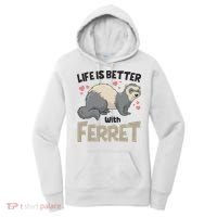 Funny Cute Life Is Better With Ferret Women's Hoodie thumb 0