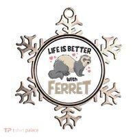 Funny Cute Life Is Better With Ferret Ornament thumb 0