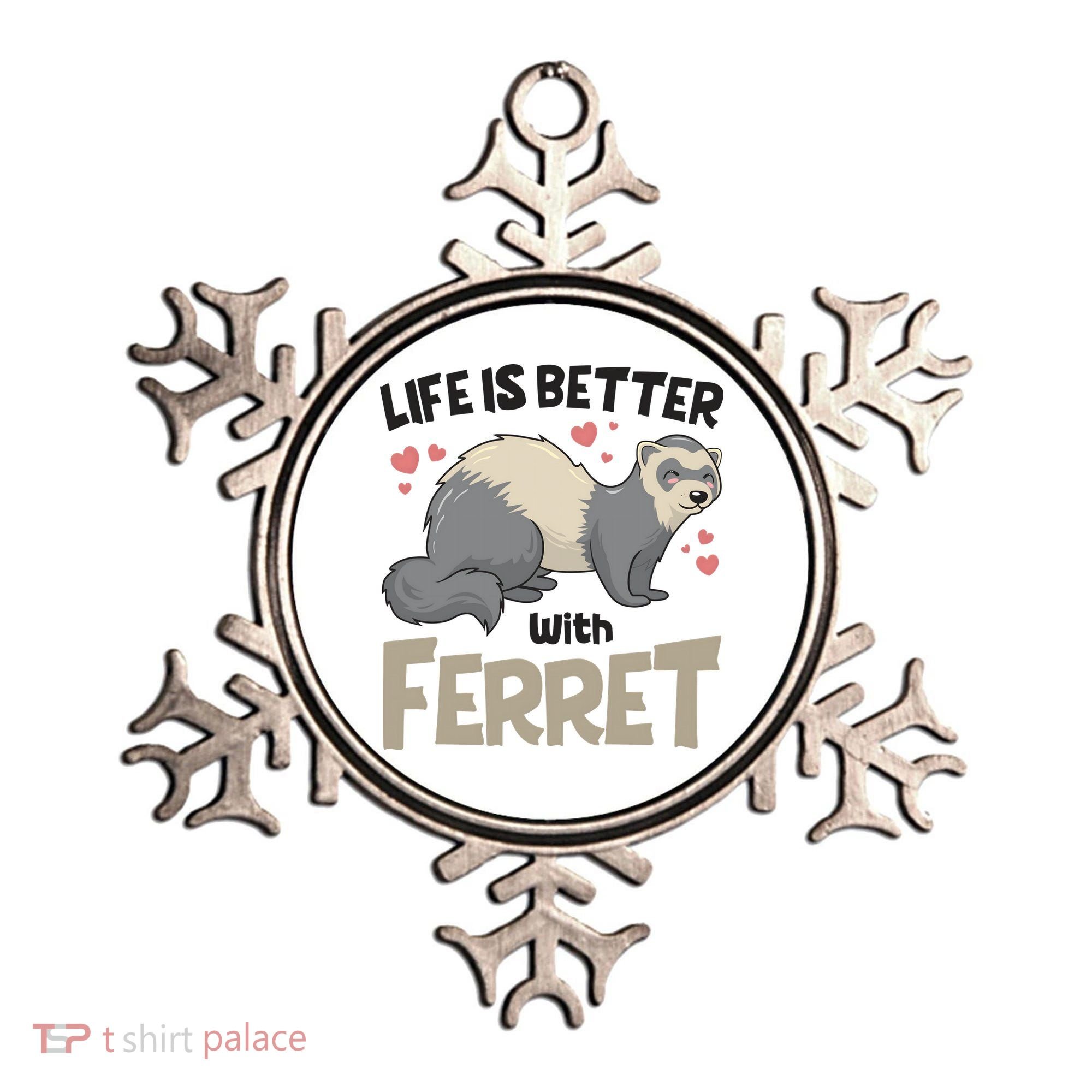 Funny Cute Life Is Better With Ferret Ornament