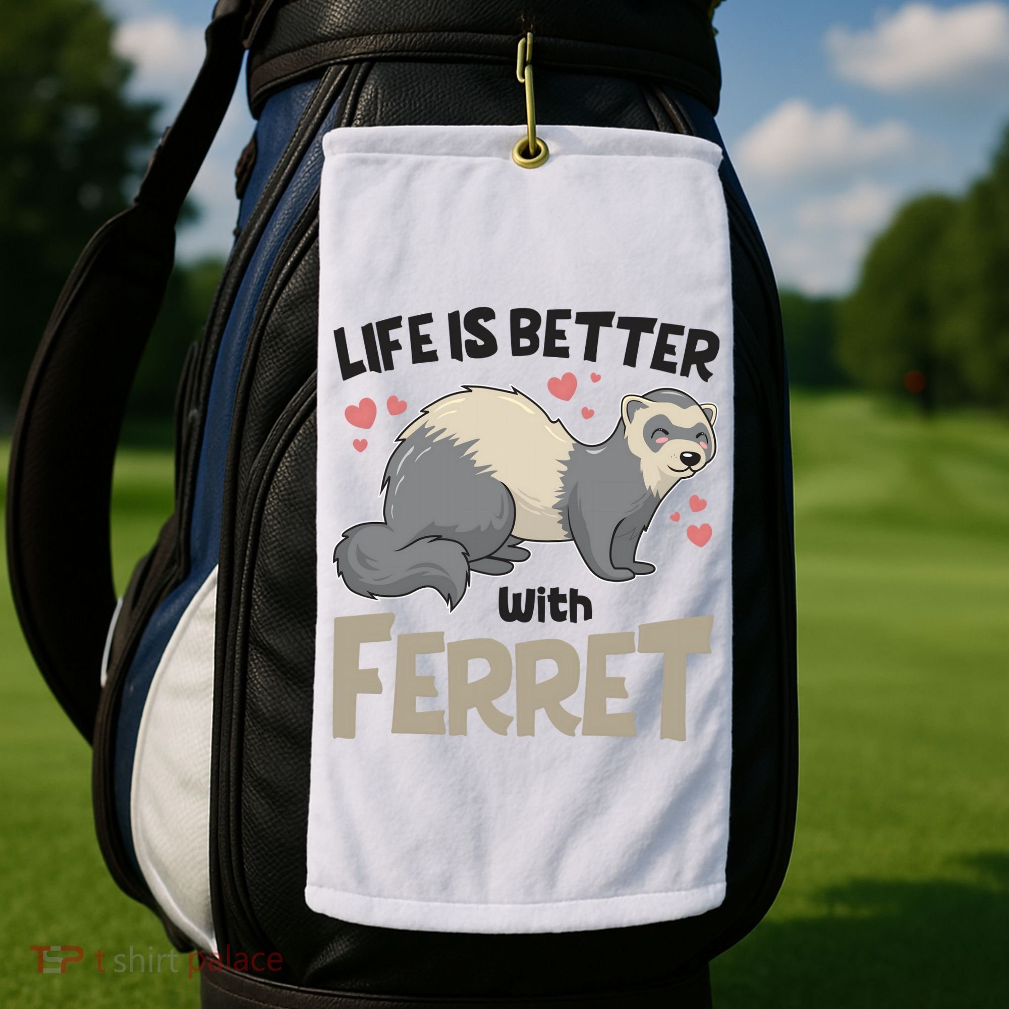 Funny Cute Life Is Better With Ferret Golf Towel