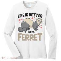 Funny Cute Life Is Better With Ferret Women's Long Sleeve Shirt thumb 0
