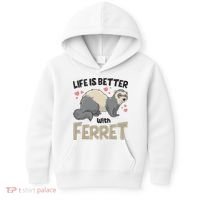 Funny Cute Life Is Better With Ferret Kids Hoodie thumb 0