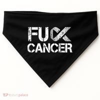 Fuck Cancer Lung Cancer Support Ribbon Gift USA-Made Doggie Bandana thumb 0