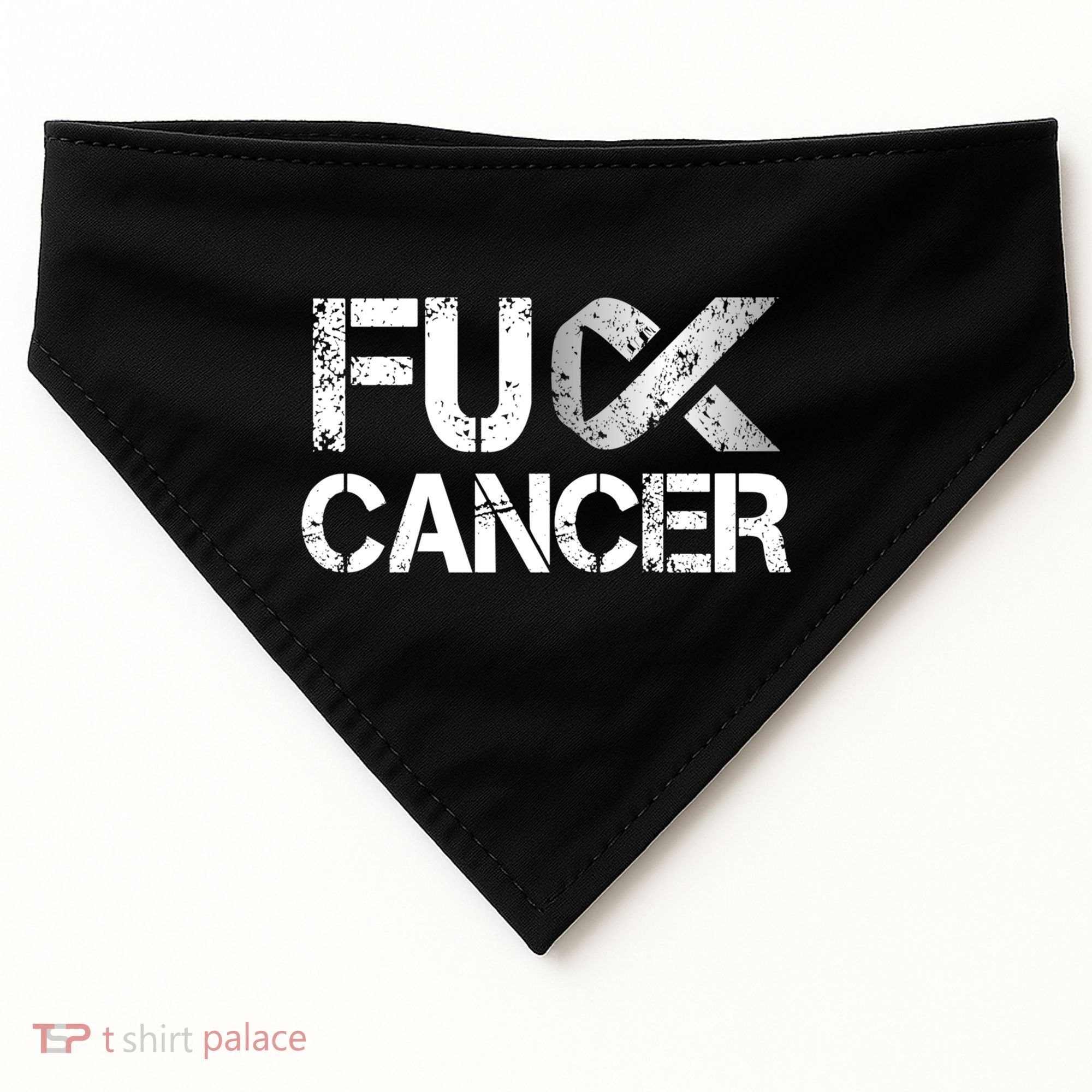 Fuck Cancer Lung Cancer Support Ribbon Gift USA-Made Doggie Bandana