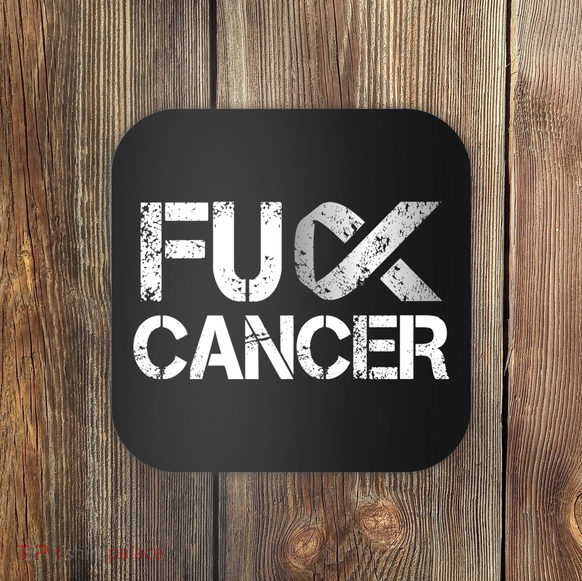 Fuck Cancer Lung Cancer Support Ribbon Gift Coaster