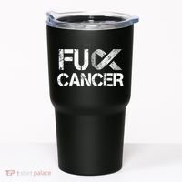 Fuck Cancer Lung Cancer Support Ribbon Gift Tumbler thumb 0