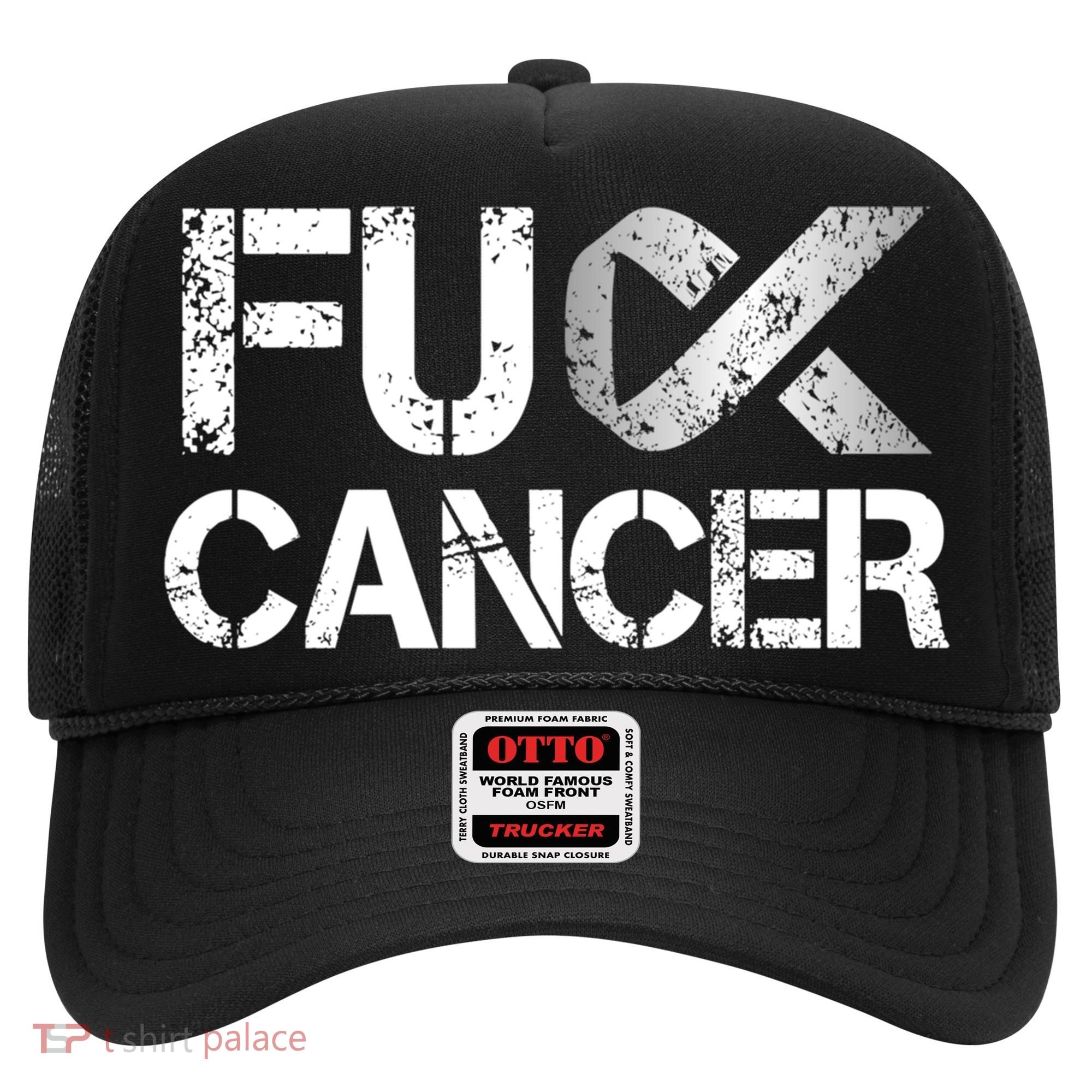 Fuck Cancer Lung Cancer Support Ribbon Gift Hat