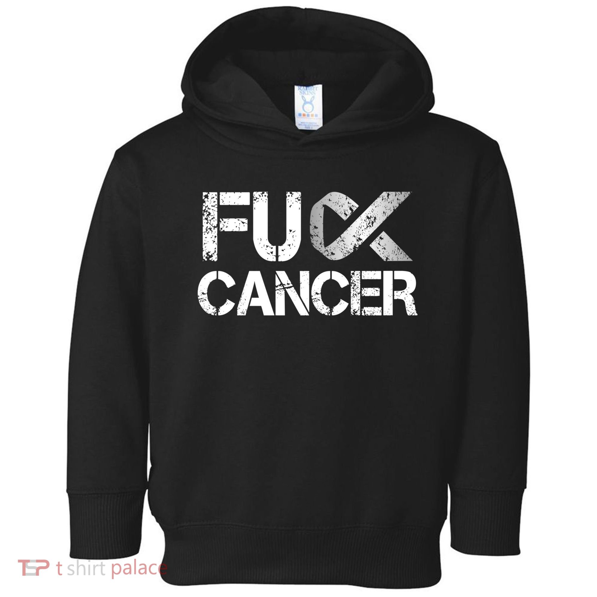 Fuck Cancer Lung Cancer Support Ribbon Gift Toddler Hoodie