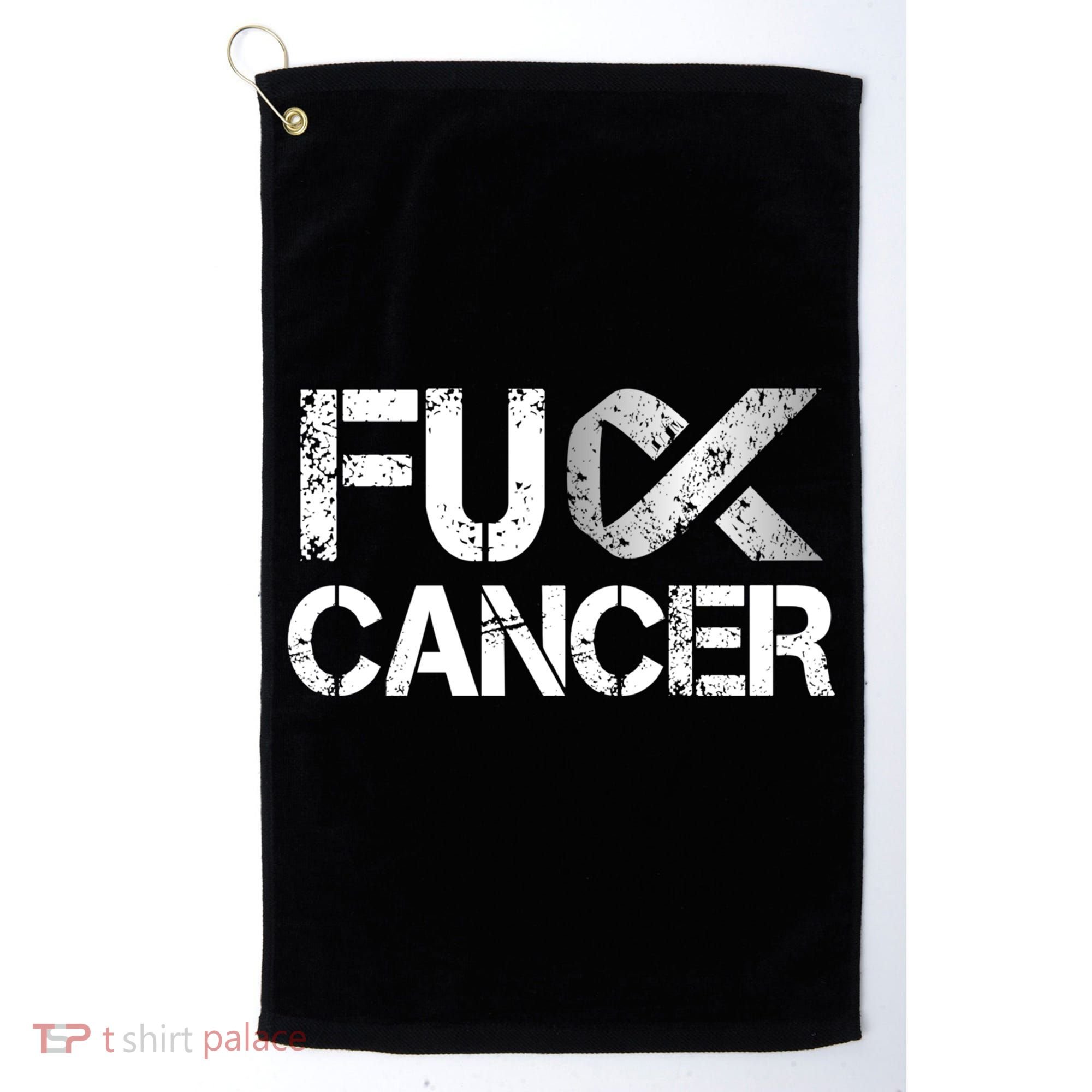 Fuck Cancer Lung Cancer Support Ribbon Gift Golf Towel