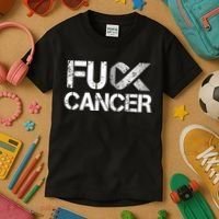 Fuck Cancer Lung Cancer Support Ribbon Gift Kids T-Shirt thumb 3