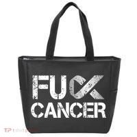 Fuck Cancer Lung Cancer Support Ribbon Gift Tote Bag thumb 0
