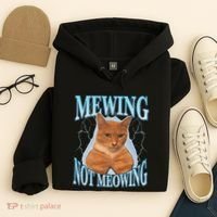 Funny Cat Meme Mewing Looksmax Meowing Cat Trend Hoodie thumb 4