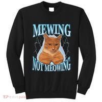 Funny Cat Meme Mewing Looksmax Meowing Cat Trend Sweatshirt thumb 0