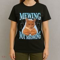 Funny Cat Meme Mewing Looksmax Meowing Cat Trend T-Shirt thumb 4