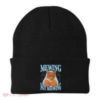 Funny Cat Meme Mewing Looksmax Meowing Cat Trend Beanie thumb 0