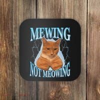 Funny Cat Meme Mewing Looksmax Meowing Cat Trend Coaster thumb 0