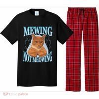 Funny Cat Meme Mewing Looksmax Meowing Cat Trend Pajama Set thumb 0