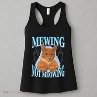 Funny Cat Meme Mewing Looksmax Meowing Cat Trend Women's Tank Top thumb 3