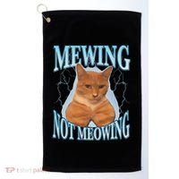 Funny Cat Meme Mewing Looksmax Meowing Cat Trend Golf Towel thumb 0