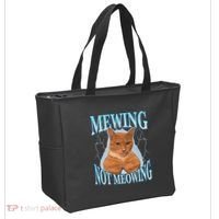 Funny Cat Meme Mewing Looksmax Meowing Cat Trend Tote Bag thumb 2