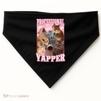 Funny Cat Meme Professional Yapper Cat Oddly Specific Dank USA-Made Doggie Bandana