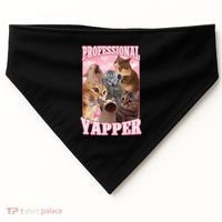 Funny Cat Meme Professional Yapper Cat Oddly Specific Dank USA-Made Doggie Bandana thumb 0