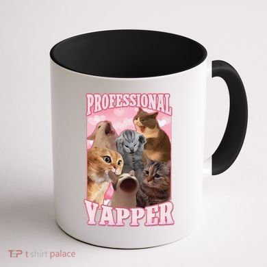 Funny Cat Meme Professional Yapper Cat Oddly Specific Dank Coffee Mug back