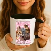 Funny Cat Meme Professional Yapper Cat Oddly Specific Dank Coffee Mug thumb 3