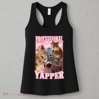 Funny Cat Meme Professional Yapper Cat Oddly Specific Dank Women's Tank Top thumb 3