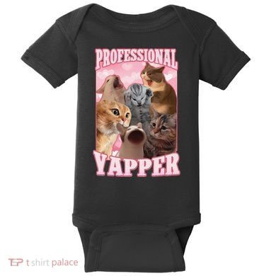 Funny Cat Meme Professional Yapper Cat Oddly Specific Dank Baby Bodysuit