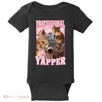 Funny Cat Meme Professional Yapper Cat Oddly Specific Dank Baby Bodysuit thumb 0