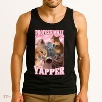 Funny Cat Meme Professional Yapper Cat Oddly Specific Dank Tank Top thumb 3