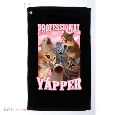 Funny Cat Meme Professional Yapper Cat Oddly Specific Dank Golf Towel