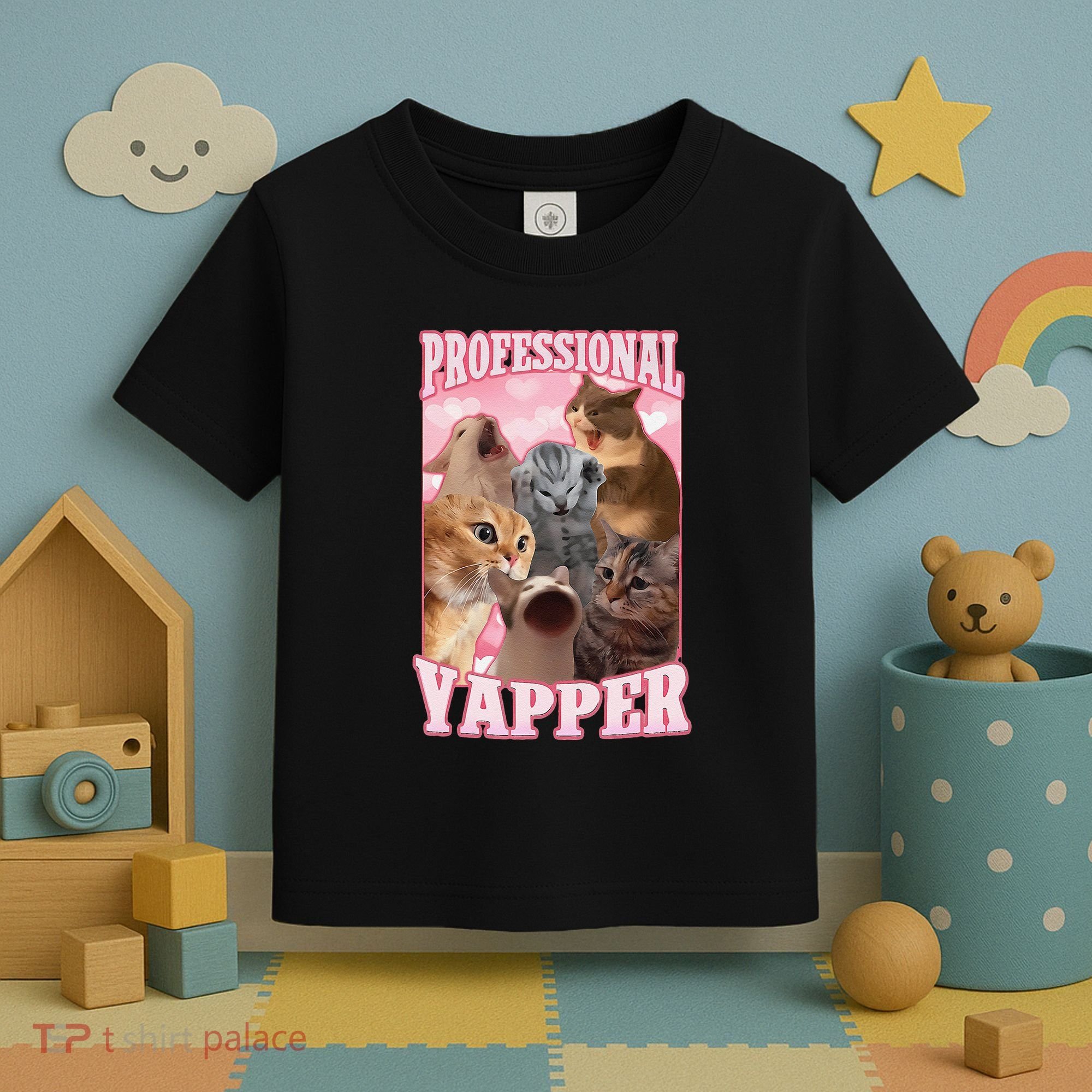 Funny Cat Meme Professional Yapper Cat Oddly Specific Dank Toddler T-Shirt