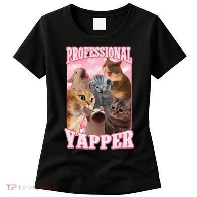 Funny Cat Meme Professional Yapper Cat Oddly Specific Dank Women's T-Shirt