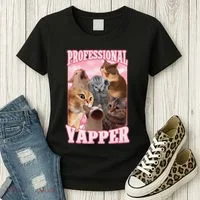 Funny Cat Meme Professional Yapper Cat Oddly Specific Dank Women's T-Shirt thumb 3