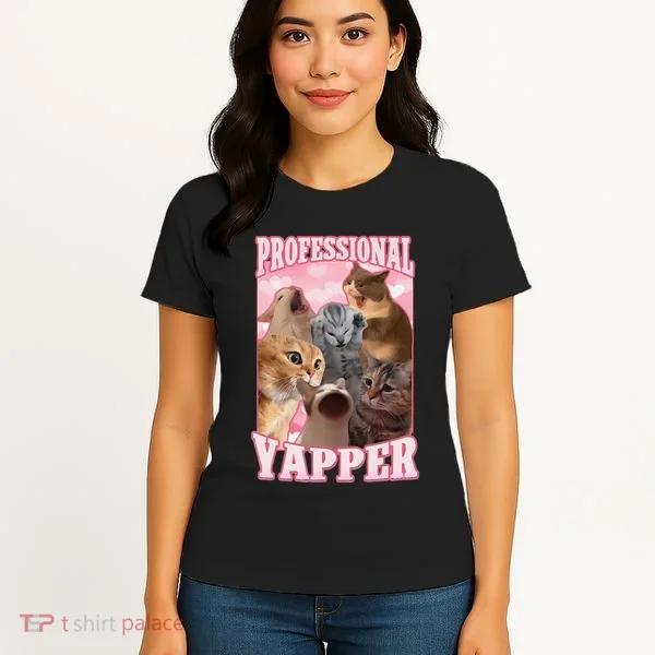 Funny Cat Meme Professional Yapper Cat Oddly Specific Dank Women's T-Shirt