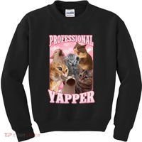 Funny Cat Meme Professional Yapper Cat Oddly Specific Dank Kids Sweatshirt thumb 0