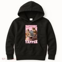 Funny Cat Meme Professional Yapper Cat Oddly Specific Dank Kids Hoodie thumb 0