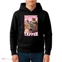 Funny Cat Meme Professional Yapper Cat Oddly Specific Dank Kids Hoodie thumb 4