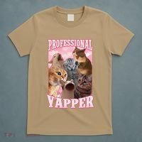 Funny Cat Meme Professional Yapper Cat Oddly Specific Dank T-Shirt thumb 5