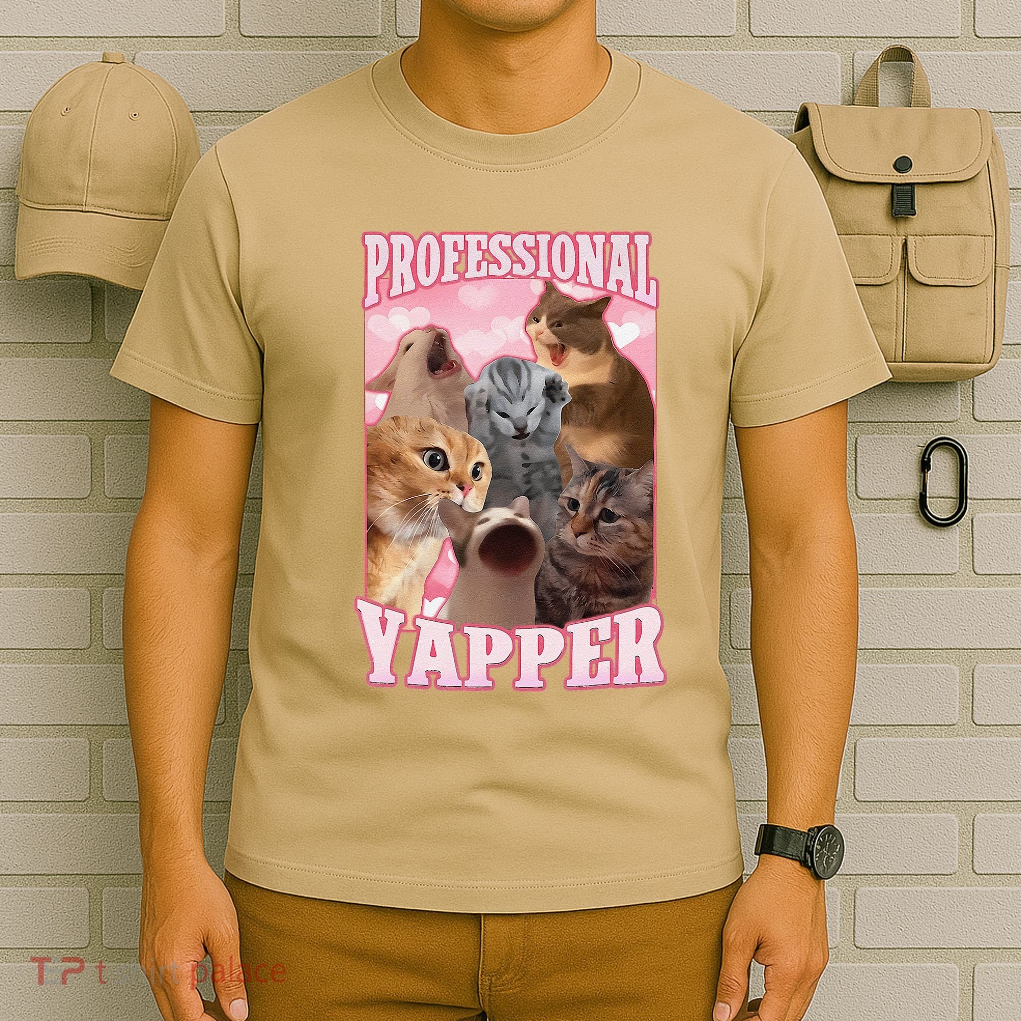 Funny Cat Meme Professional Yapper Cat Oddly Specific Dank T-Shirt